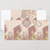 een ontwerp van een rode vaas met bloemen erop menu (Voorkant / Achterkant)