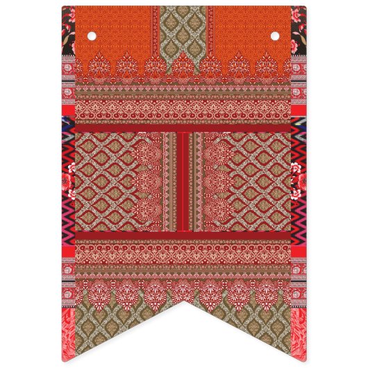 Een ontwerp van een rood en beige patroon vlaggetjes (Tweede vlag)