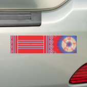 Een ontwerp van een rood en blauw patroon bumpersticker (Op auto)
