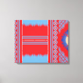 Een ontwerp van een rood en blauw patroon canvas afdruk (Voorkant)