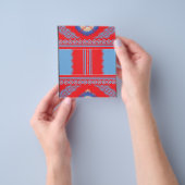 Een ontwerp van een rood en blauw patroon flyer (Hand)