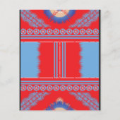 Een ontwerp van een rood en blauw patroon flyer (Achterkant)