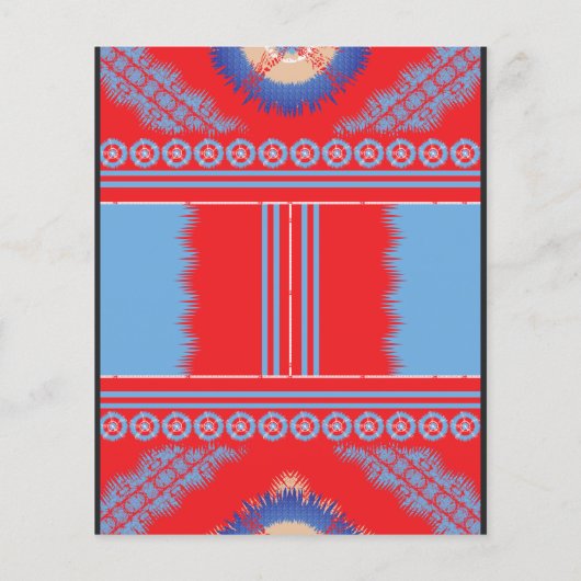Een ontwerp van een rood en blauw patroon flyer (Achterkant)