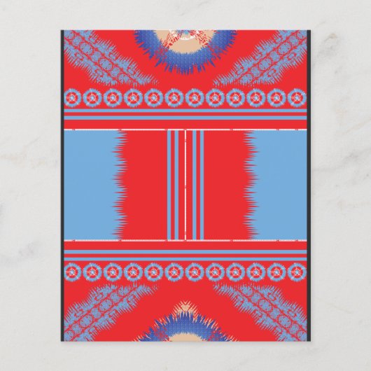 Een ontwerp van een rood en blauw patroon flyer (Voorkant)