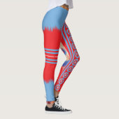 Een ontwerp van een rood en blauw patroon leggings (Rechts)