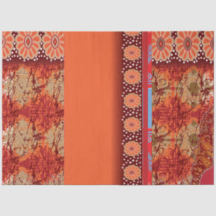 Een ontwerp van een rood en goud patroon tissuepapier