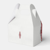 Een ontwerp van een rood en wit patroon bedankdoosjes (Achterkant)