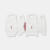 Een ontwerp van een rood en wit patroon bedankdoosjes (Uitgevouwen)