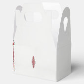 Een ontwerp van een rood en wit patroon bedankdoosjes (Geopend)