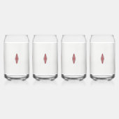 Een ontwerp van een rood en wit patroon blikvorm glas (Achterkant)