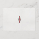 Een ontwerp van een rood en wit patroon informatiekaartje (Voorkant)