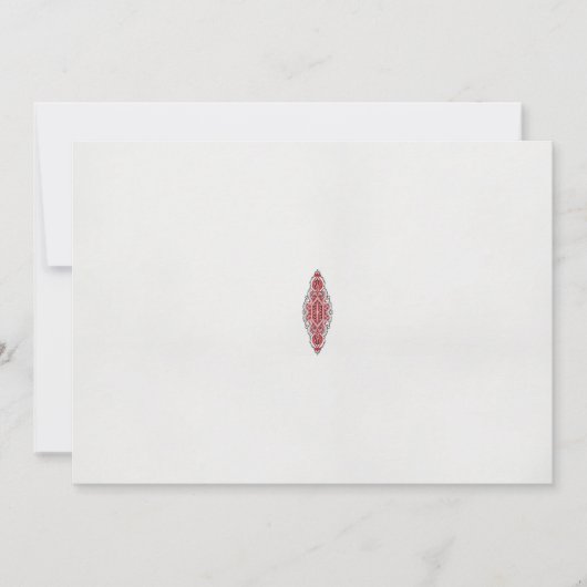 Een ontwerp van een rood en wit patroon kaart (Voorkant)