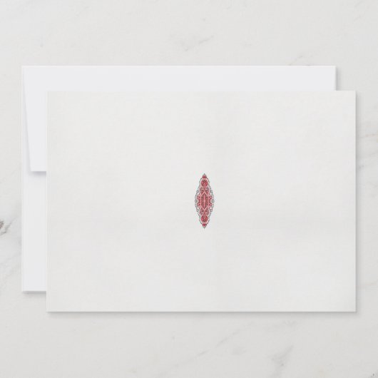 Een ontwerp van een rood en wit patroon kaart (Achterkant)