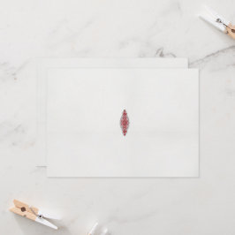 Een ontwerp van een rood en wit patroon kaart