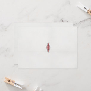 Een ontwerp van een rood en wit patroon kaart