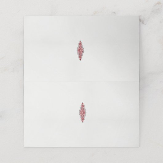 Een ontwerp van een rood en wit patroon plaatskaartje (Buitenkant ongevouwen)