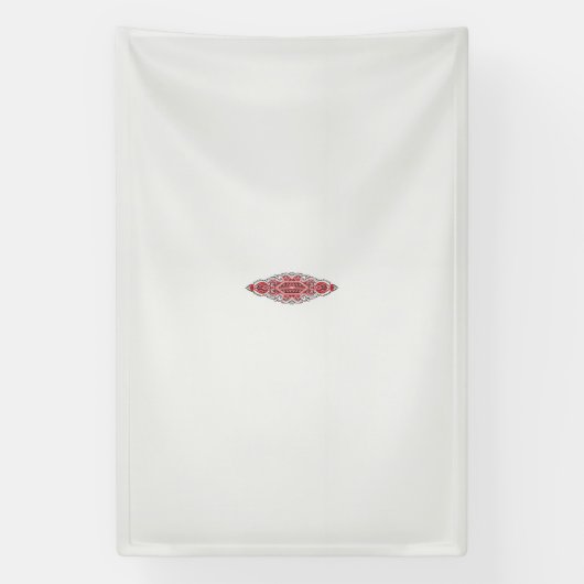 Een ontwerp van een rood en wit patroon spandoek (Verticaal)