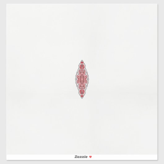 Een ontwerp van een rood en wit patroon sticker (Vel)
