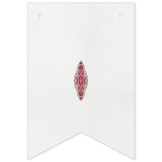 Een ontwerp van een rood en wit patroon vlaggetjes (Derde vlag)