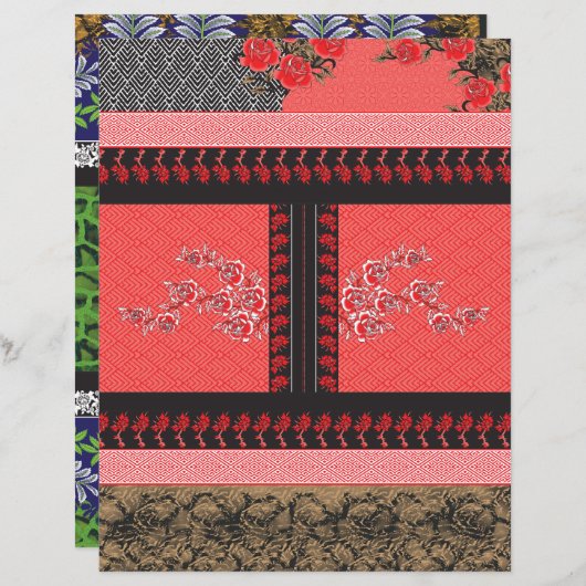 Een ontwerp van een rood en zwart behang (Voorkant / Achterkant)