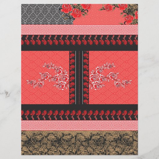 Een ontwerp van een rood en zwart behang (Voorkant)