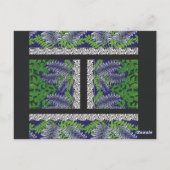 Een ontwerp van een rood en zwart behang briefkaart (Achterkant)