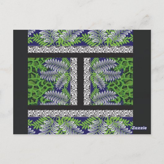 Een ontwerp van een rood en zwart behang briefkaart (Achterkant)