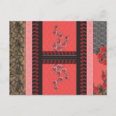 Een ontwerp van een rood en zwart behang briefkaart (Voorkant)