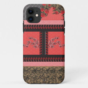 Een ontwerp van een rood en zwart behang Case-Mate iPhone case