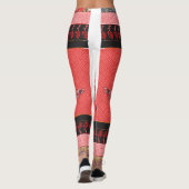 Een ontwerp van een rood en zwart behang leggings (Achterkant)