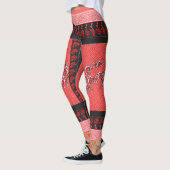 Een ontwerp van een rood en zwart behang leggings (Links)