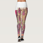 Een ontwerp van een roze en bruin paisley patroon leggings (Achterkant)