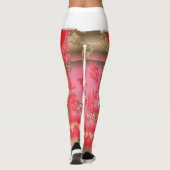 Een ontwerp van een roze en gouden achtergrond met leggings (Achterkant)