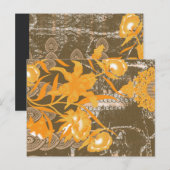 Een ontwerp van een schilderij met gele bloemen er briefkaart (Voorkant / Achterkant)