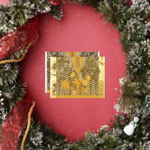 Een ontwerp van een schilderij met gele bloemen er folie feestdagen briefkaart