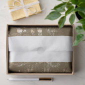 Een ontwerp van een schilderij met gele bloemen er tissuepapier (Geschenk)