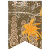 Een ontwerp van een schilderij met gele bloemen er vlaggetjes (Eerste vlag)