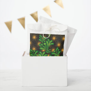 Een ontwerp van een spiegel en enkele planten bedankzakje