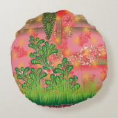 Een ontwerp van een spiegel en enkele planten rond kussen (Achterkant)