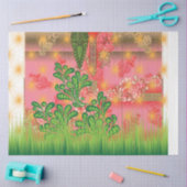 Een ontwerp van een spiegel en enkele planten tissuepapier (Craft)