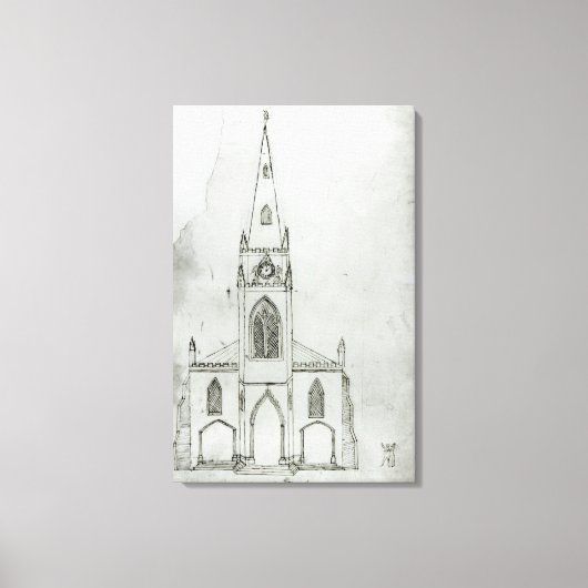 Een ontwerp voor een kerk, 1821 canvas afdruk (Voorkant)