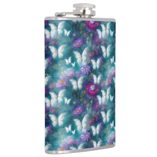 Een ontwerp voor een Mystical Butterfly-reeks 9 Heupfles (Rechts)