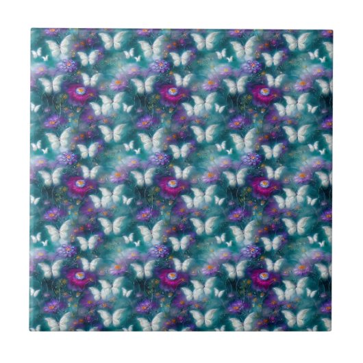 Een ontwerp voor een Mystical Butterfly-reeks 9 Tegeltje (Voorkant)