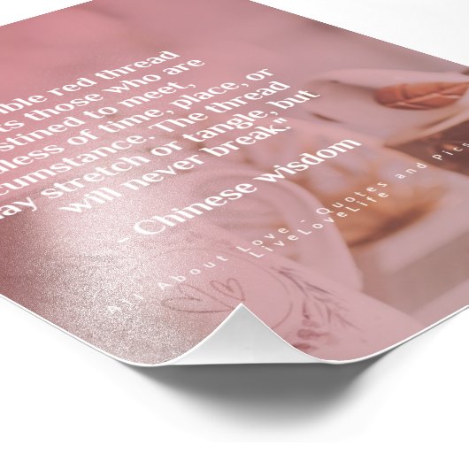 Een onzichtbare rode draad verbindt - Chinese wijs Foto Afdruk (Hoek)