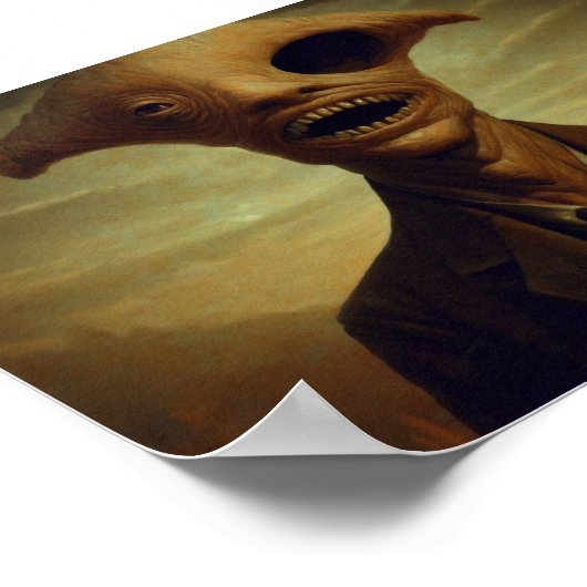 Een Oog Horror Creature Portret Poster (Hoek)