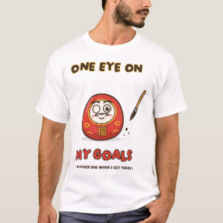 Eén oog op mijn doelstellingen Daruma Wens Doel st T-shirt