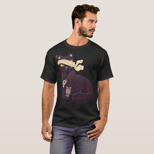 Een Oog Pirate Kat T-shirt (Voorkant volledig)