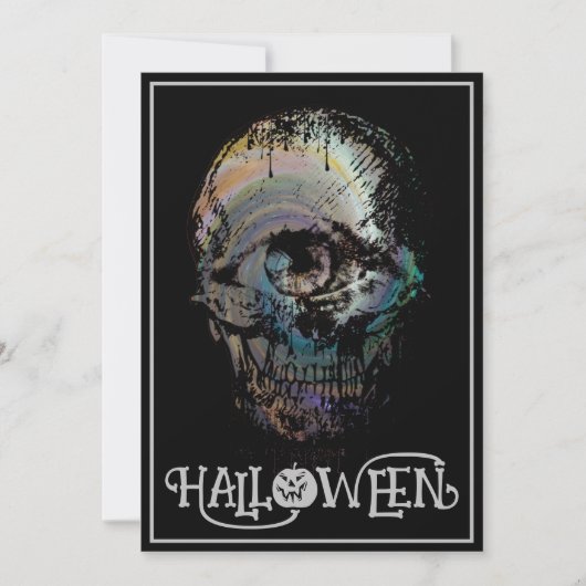 EEN OOG SCHEDEL DOOD HALLOWEEN KOSTUUM PARTY KAART (Voorkant)