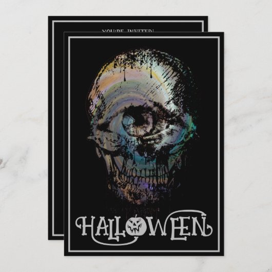 EEN OOG SCHEDEL DOOD HALLOWEEN KOSTUUM PARTY KAART (Voorkant / Achterkant)