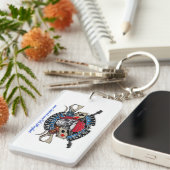 Één Oog Sleutelring van hefbomen (Rechthoek) Sleutelhanger (Voorkant Rechts)